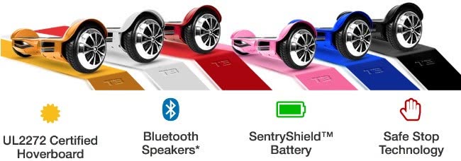 Swagtron T3 Bluetooth Hoverboard All Available Colors